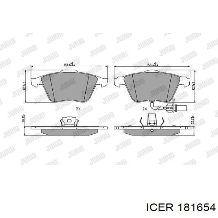Колодки Icer 181654 цена, от 30.35 USD