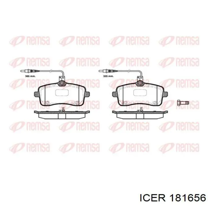 Передние тормозные колодки 181656 Icer