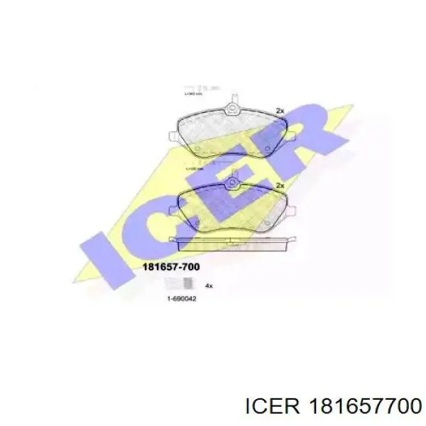 Передние тормозные колодки 181657700 Icer