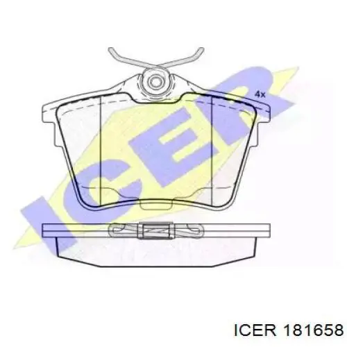 Задние тормозные колодки 181658 Icer