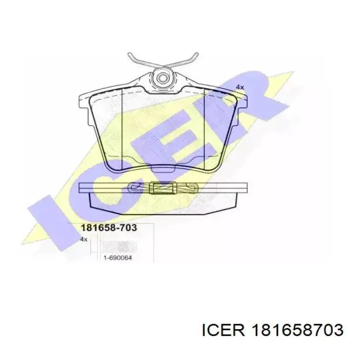 Задние тормозные колодки 181658703 Icer