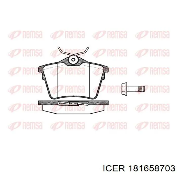 Задние тормозные колодки 181658703 Icer
