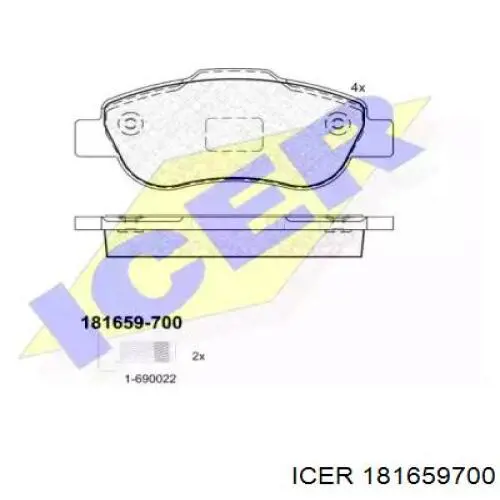 Передние тормозные колодки 181659700 Icer