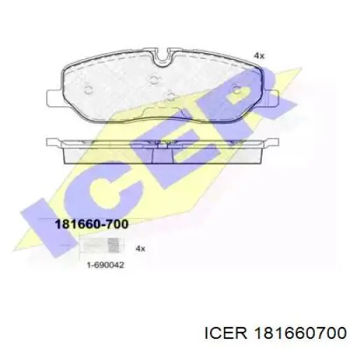 Передние тормозные колодки 181660700 Icer