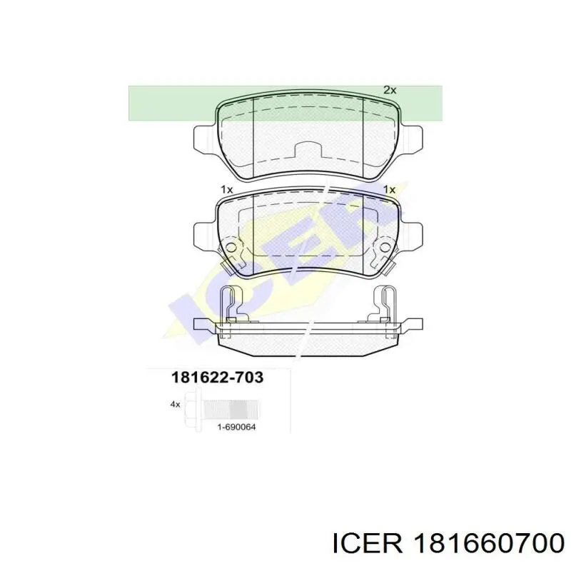 Купить 181660700 Icer Колодки тормозные