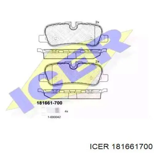 181661-700 Icer колодки тормозные задние дисковые