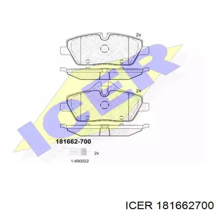 181662-700 Icer колодки тормозные передние дисковые