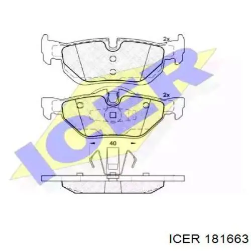 Задние тормозные колодки 181663 Icer