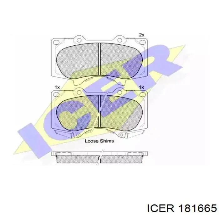 181665 Icer колодки тормозные передние дисковые