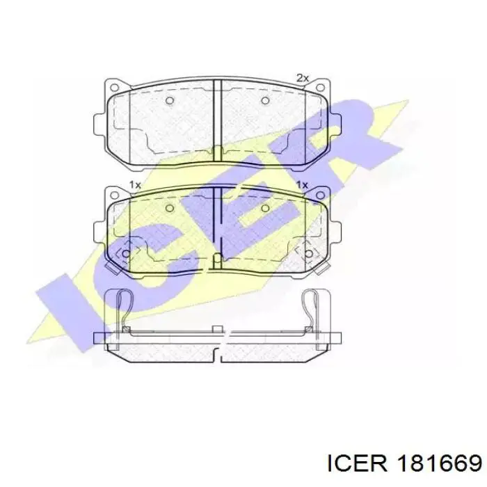 Задние тормозные колодки 181669 Icer