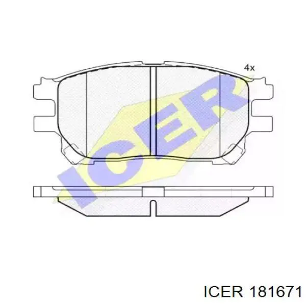 Передние тормозные колодки 181671 Icer