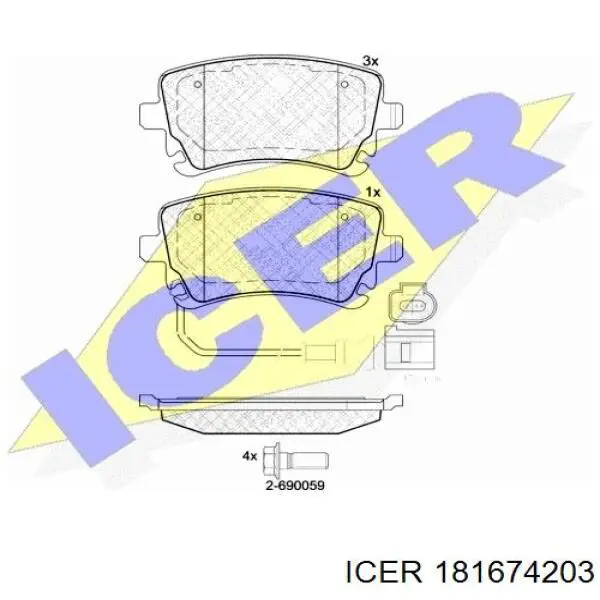 Задние тормозные колодки 181674203 Icer