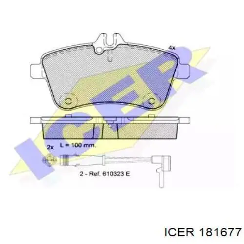 181677 Icer колодки тормозные передние дисковые