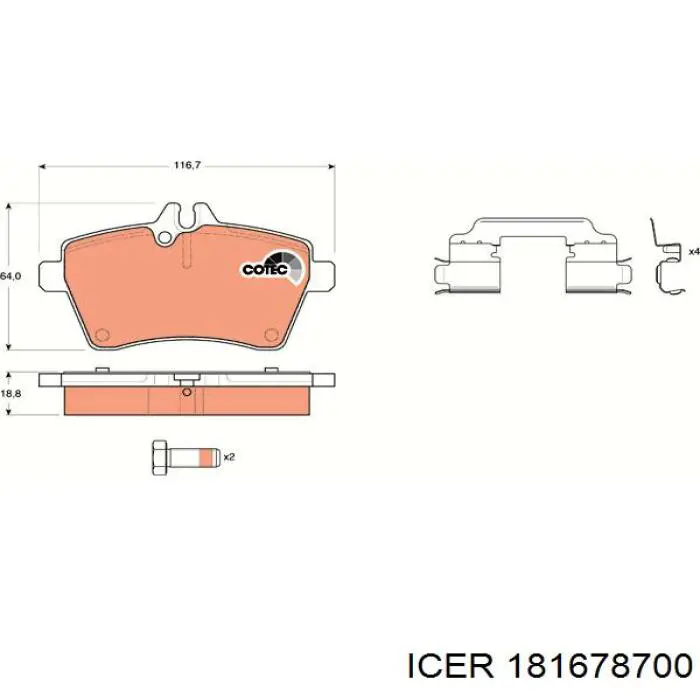 Купить 181678700 Icer Колодки тормозные