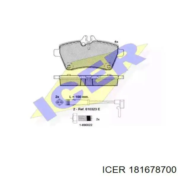 181678-700 Icer колодки тормозные передние дисковые