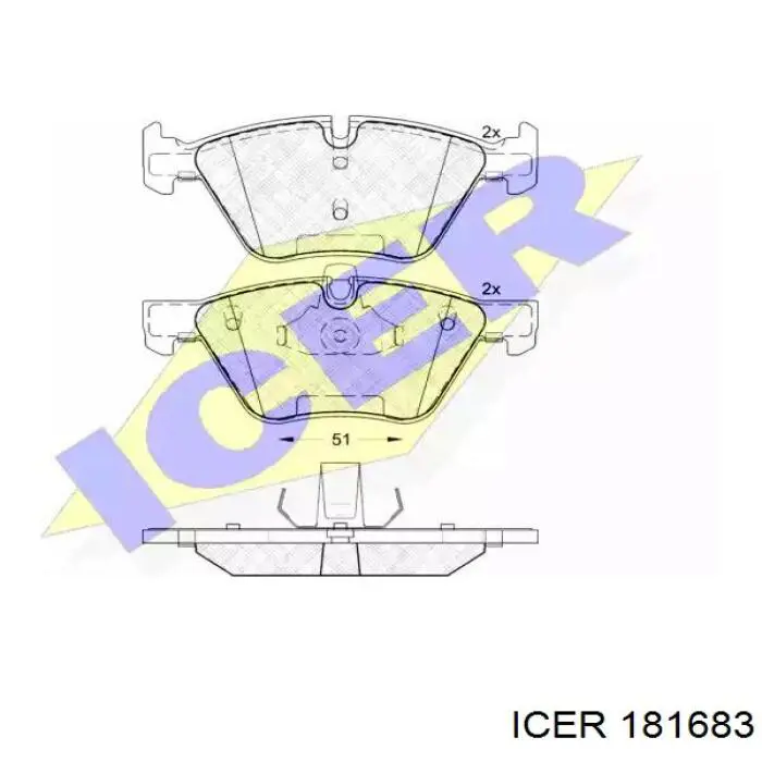 181683 Icer колодки тормозные передние дисковые