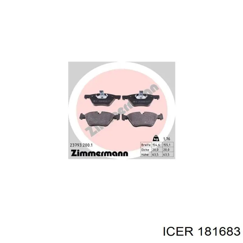 Тормозные колодки Icer 181683