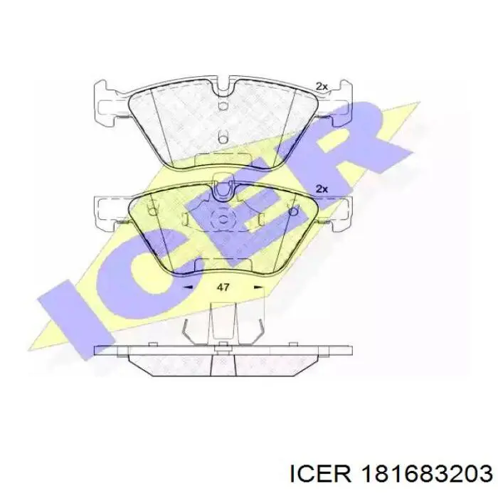 181683-203 Icer колодки тормозные передние дисковые