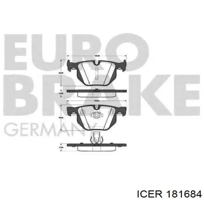 Задние дисковые колодки Icer 181684