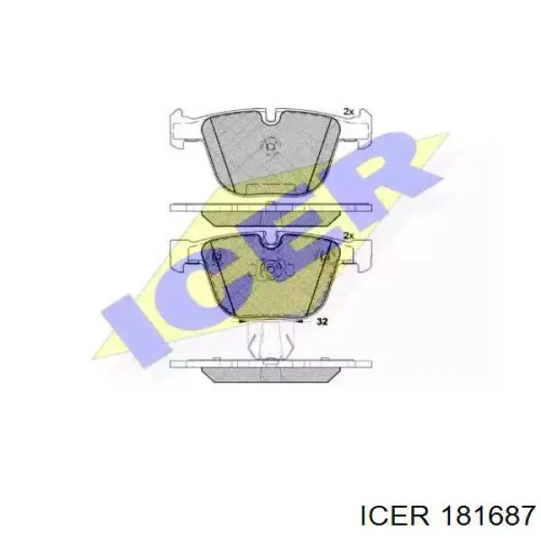 Pastillas de freno traseras 181687 Icer