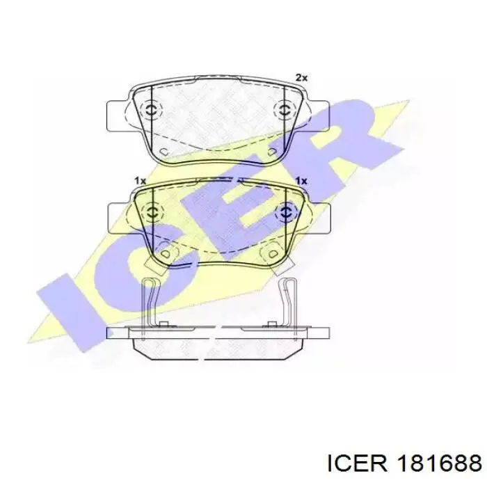 Задние тормозные колодки 181688 Icer