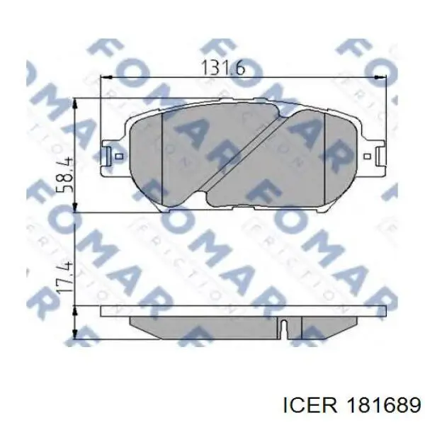 Передние тормозные колодки 181689 Icer