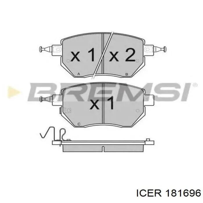 Передние тормозные колодки 181696 Icer