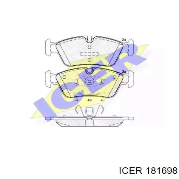 181698 Icer колодки тормозные передние дисковые
