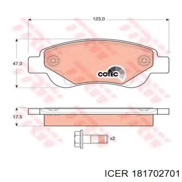 Купить 181702701 Icer Колодки тормозные