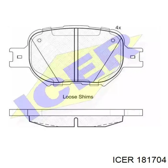 Передние тормозные колодки 181704 Icer