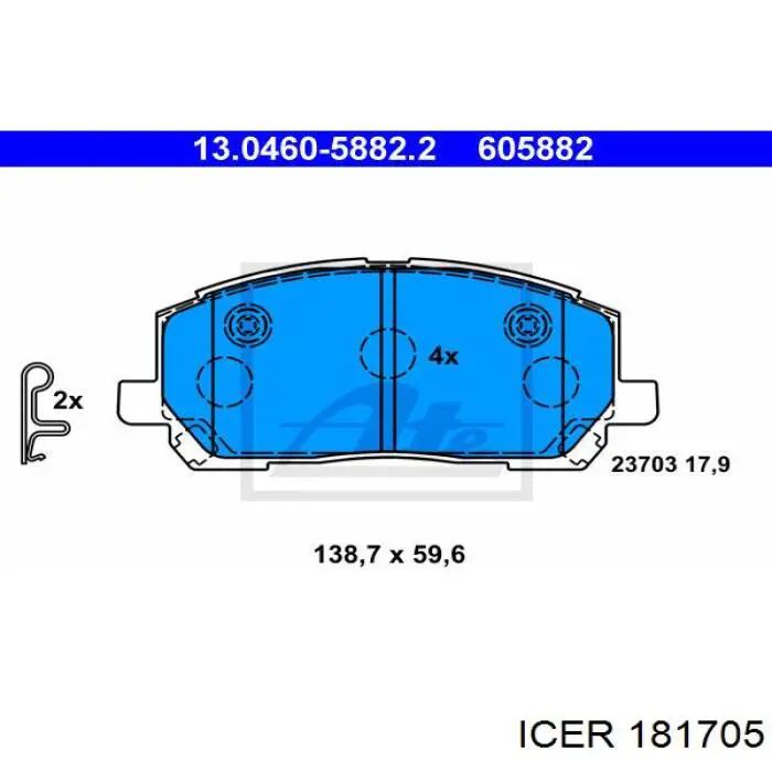 181705 Icer Колодки передние