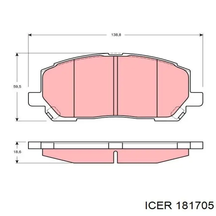 Передние тормозные колодки 181705 Icer