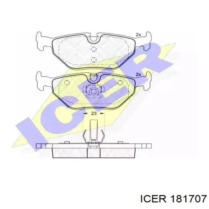 181707 Icer колодки тормозные задние дисковые