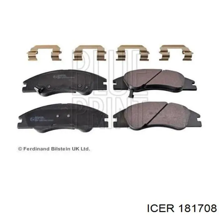 Передние тормозные колодки 181708 Icer