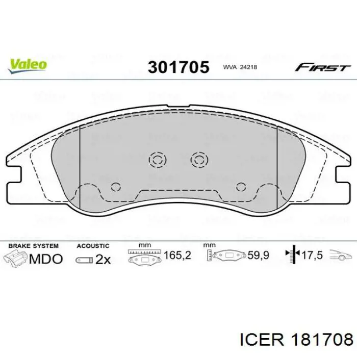 Колодки Icer 181708 цена, от 23.83 USD