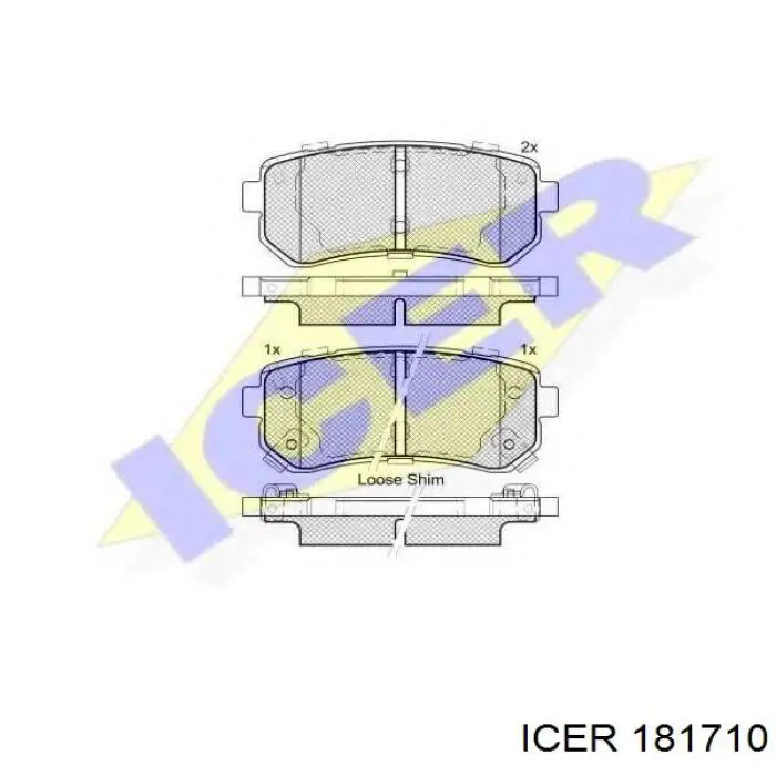 Задние тормозные колодки 181710 Icer