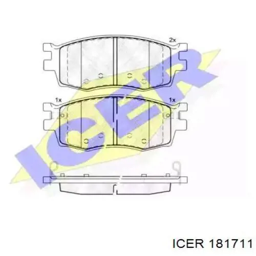 Pastillas de freno delanteras 181711 Icer