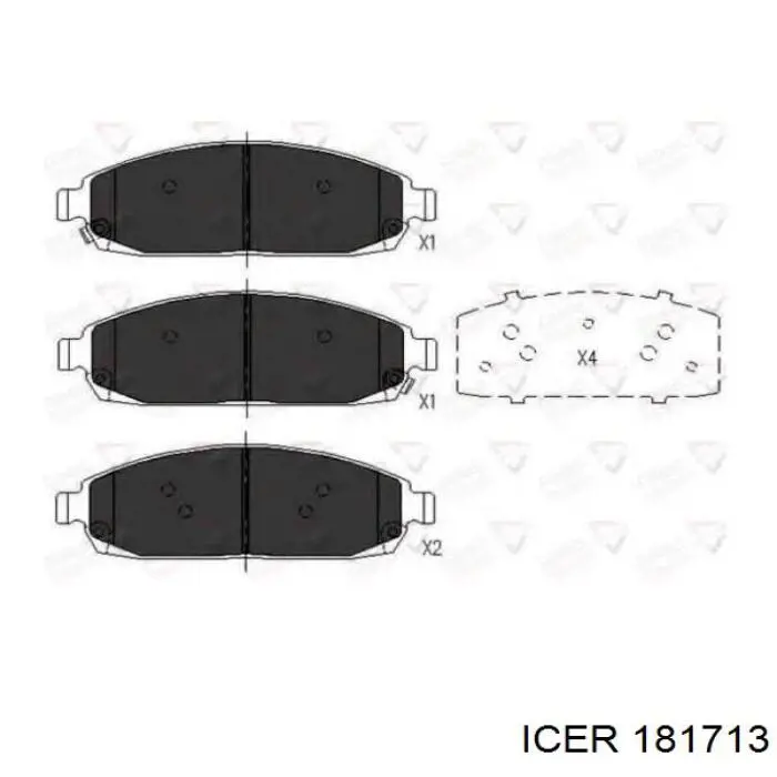Передние тормозные колодки 181713 Icer