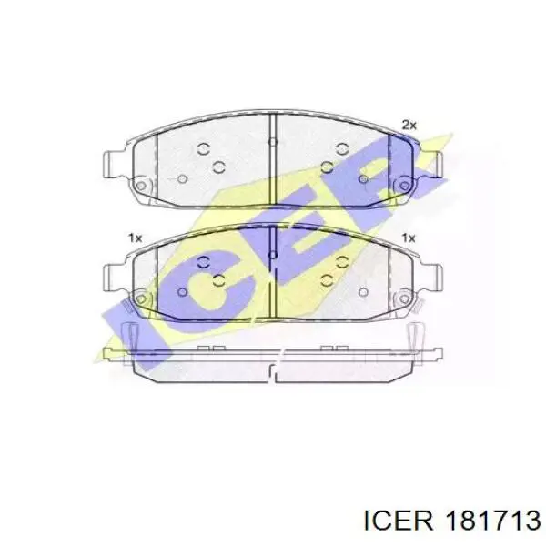 Передние тормозные колодки 181713 Icer