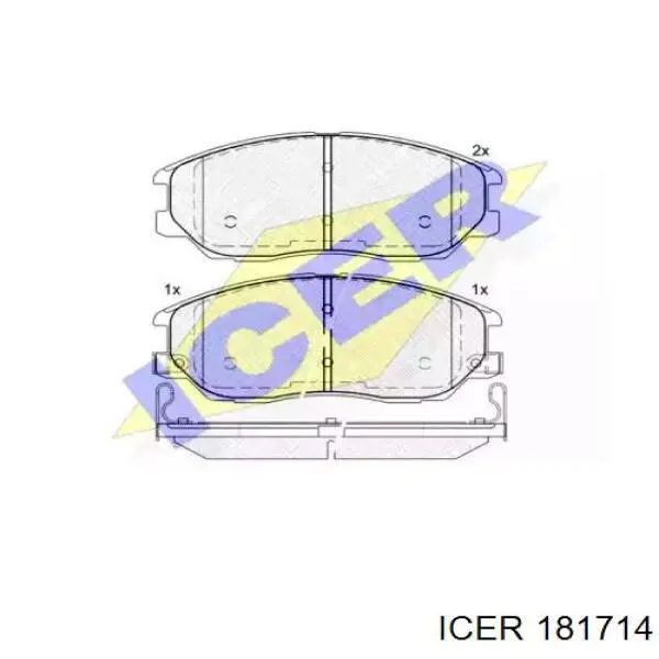 181714 Icer колодки тормозные передние дисковые