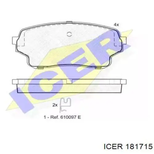 Передние тормозные колодки 181715 Icer