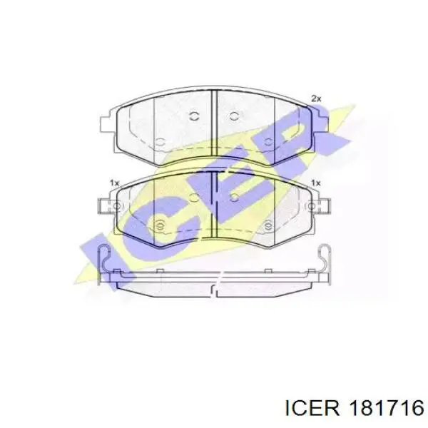 Передние тормозные колодки 181716 Icer