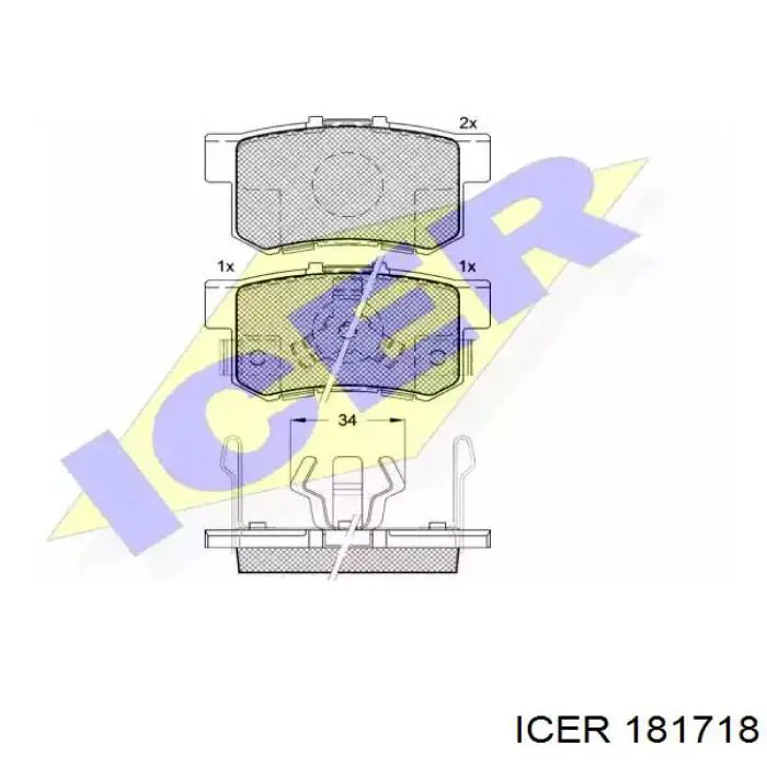 Задние тормозные колодки 181718 Icer