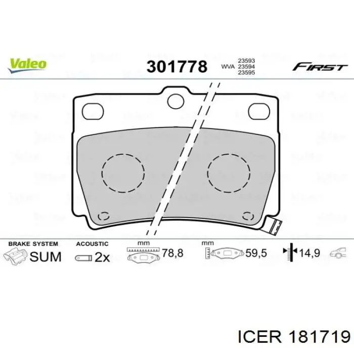 Купить 181719 Icer Колодки тормозные задние, дисковые