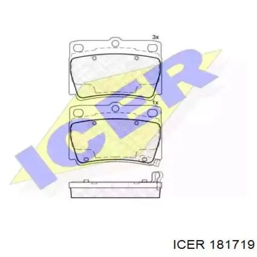 Задние тормозные колодки 181719 Icer