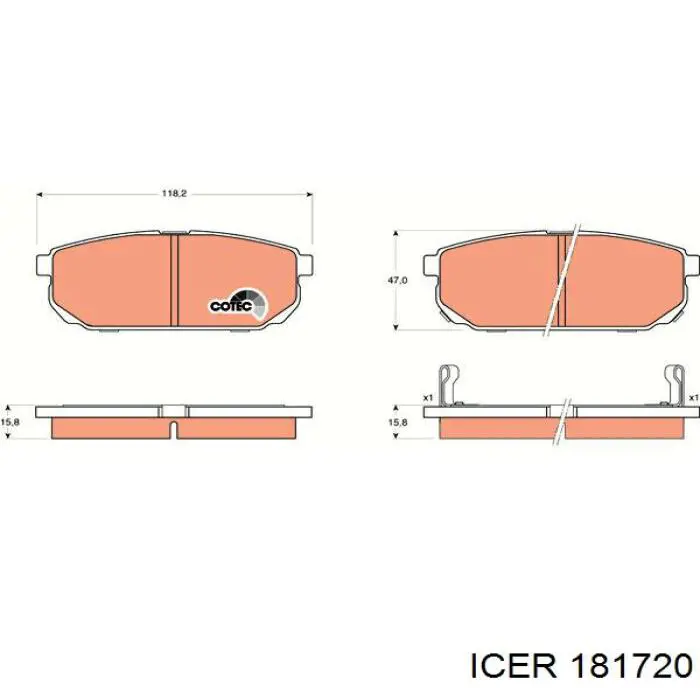 Купить 181720 Icer Колодки тормозные задние, дисковые