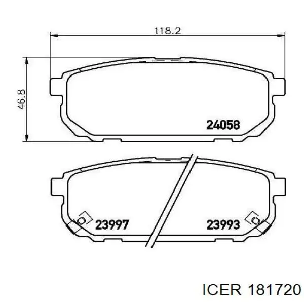 Колодки дисковые  Icer 181720 цена, от 20.17 USD