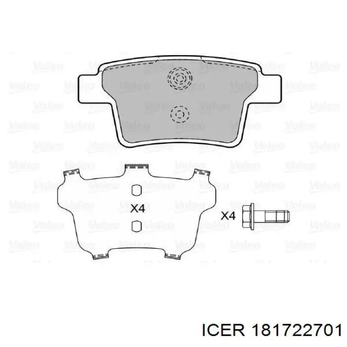 Задние тормозные колодки 181722701 Icer