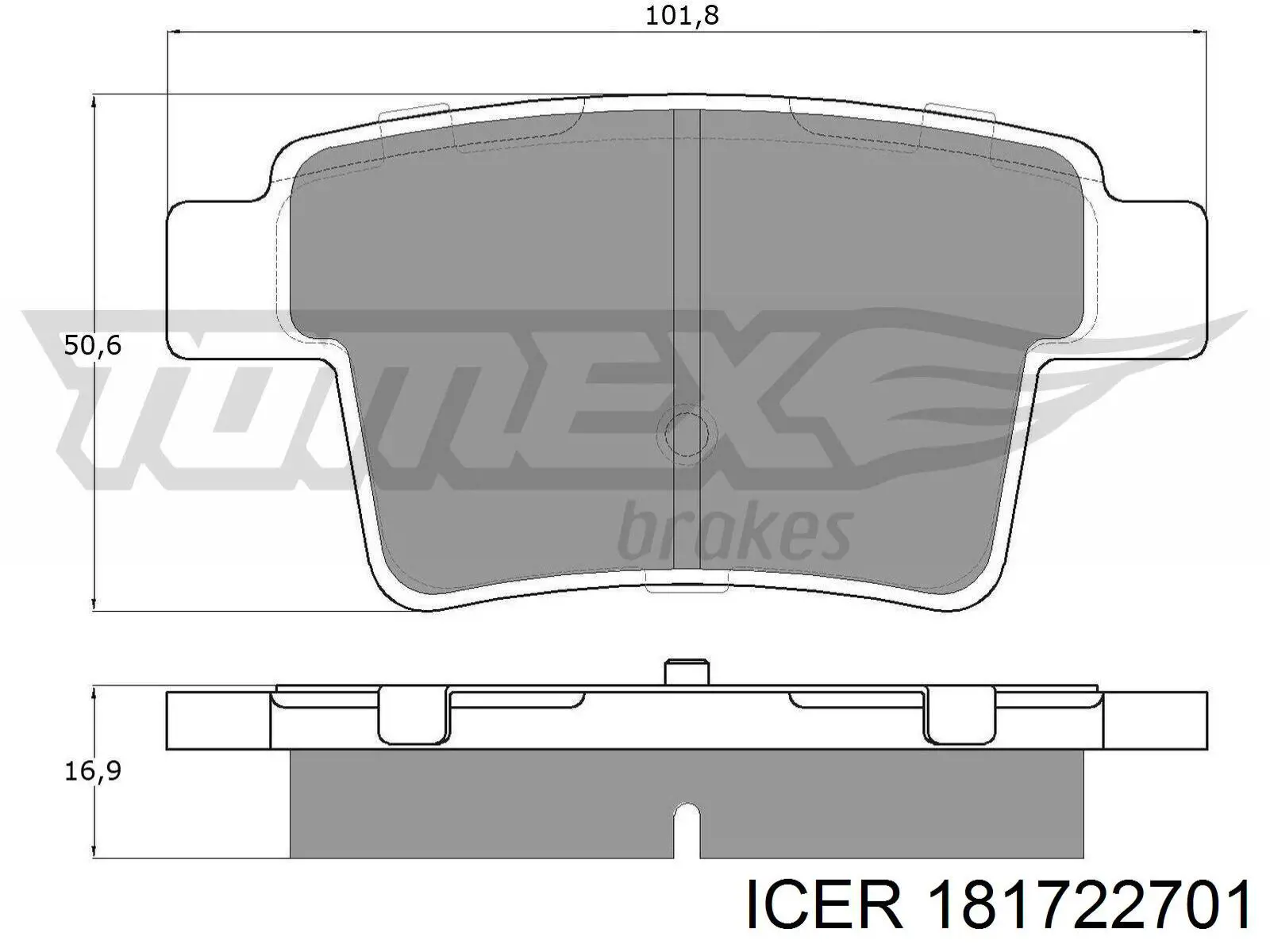 Купить 181722701 Icer Колодки тормозные задние, дисковые