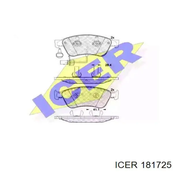 Передние тормозные колодки 181725 Icer